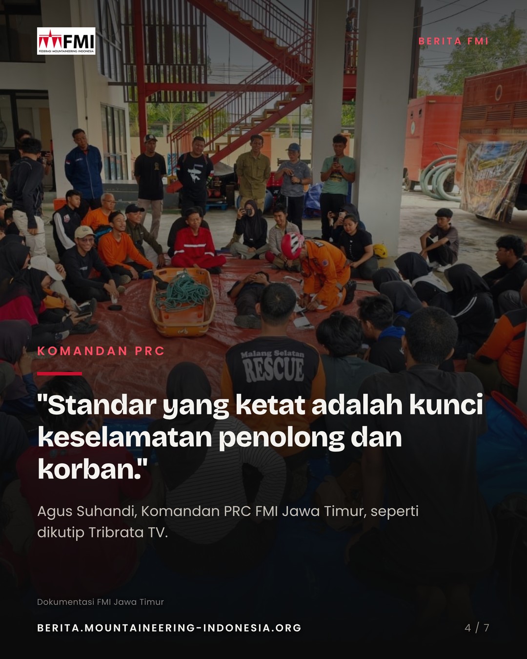 Slide 4: kutipan Komandan PRC Agus Suhandi