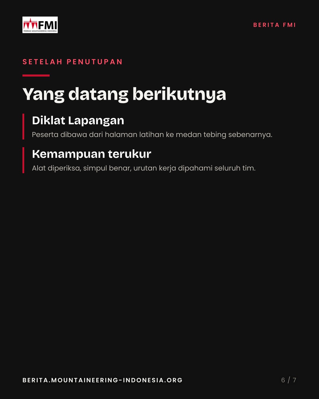 Slide 6: agenda lanjutan Diklat Lapangan