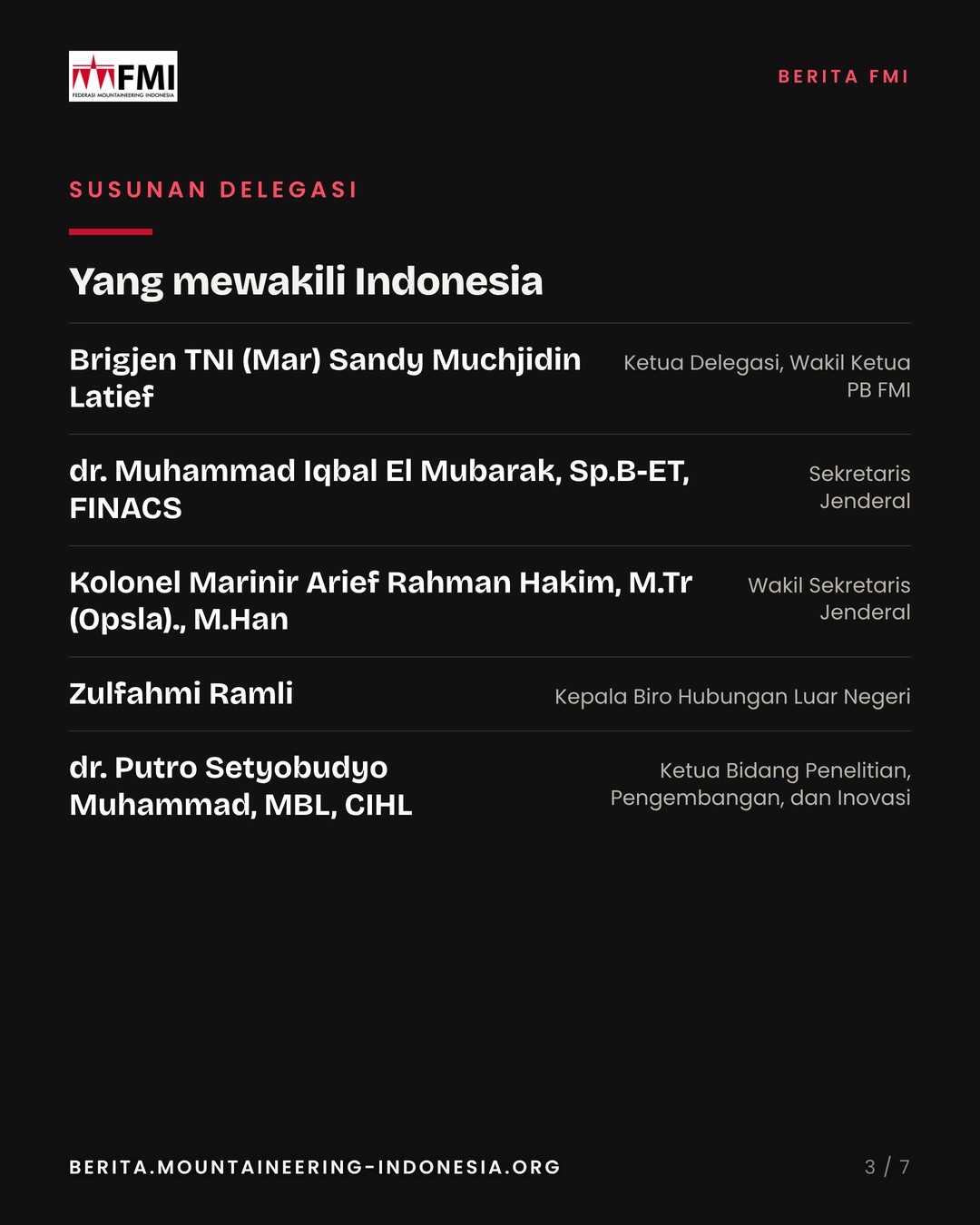 Slide 3: susunan delegasi FMI