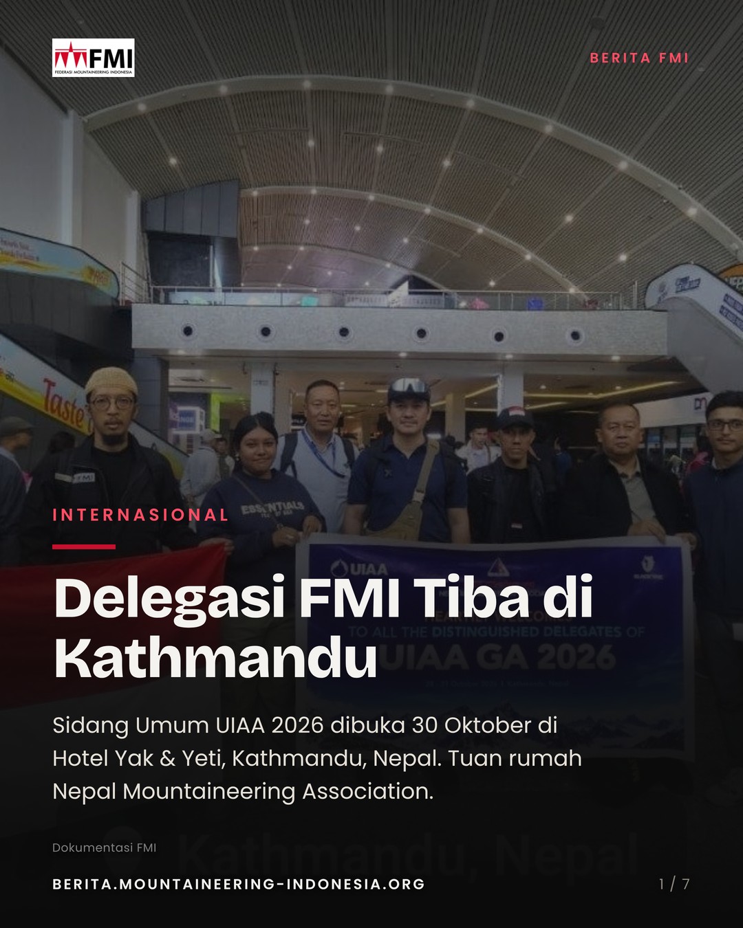 Slide 1: sampul Delegasi FMI Tiba di Kathmandu
