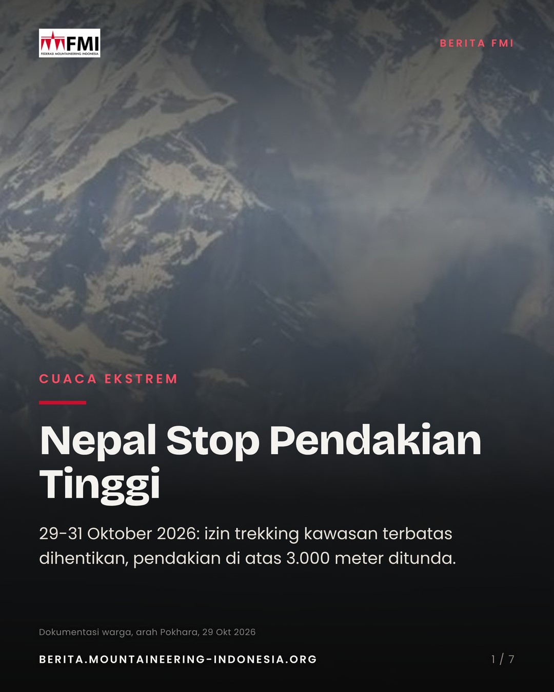 Slide 1: sampul Nepal stop pendakian tinggi 29-31 Oktober
